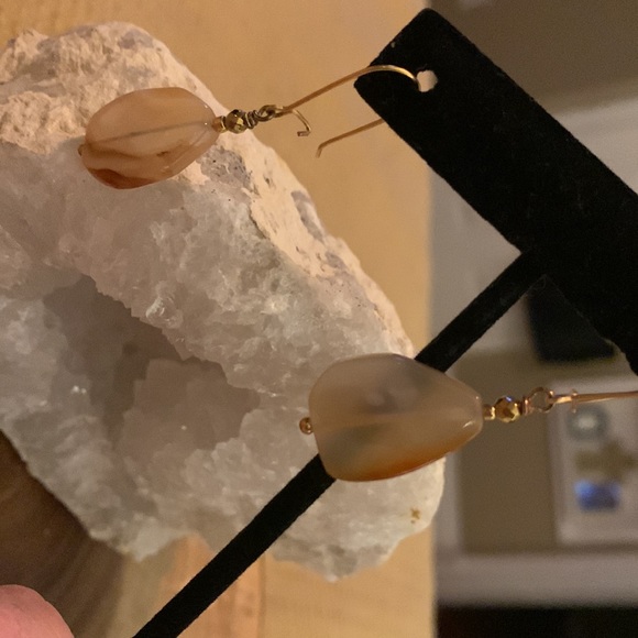 Hand Crafted Natural Carnelian Drop Earrings.  Boho earrings. Artisan Jewelry - Picture 5 of 6